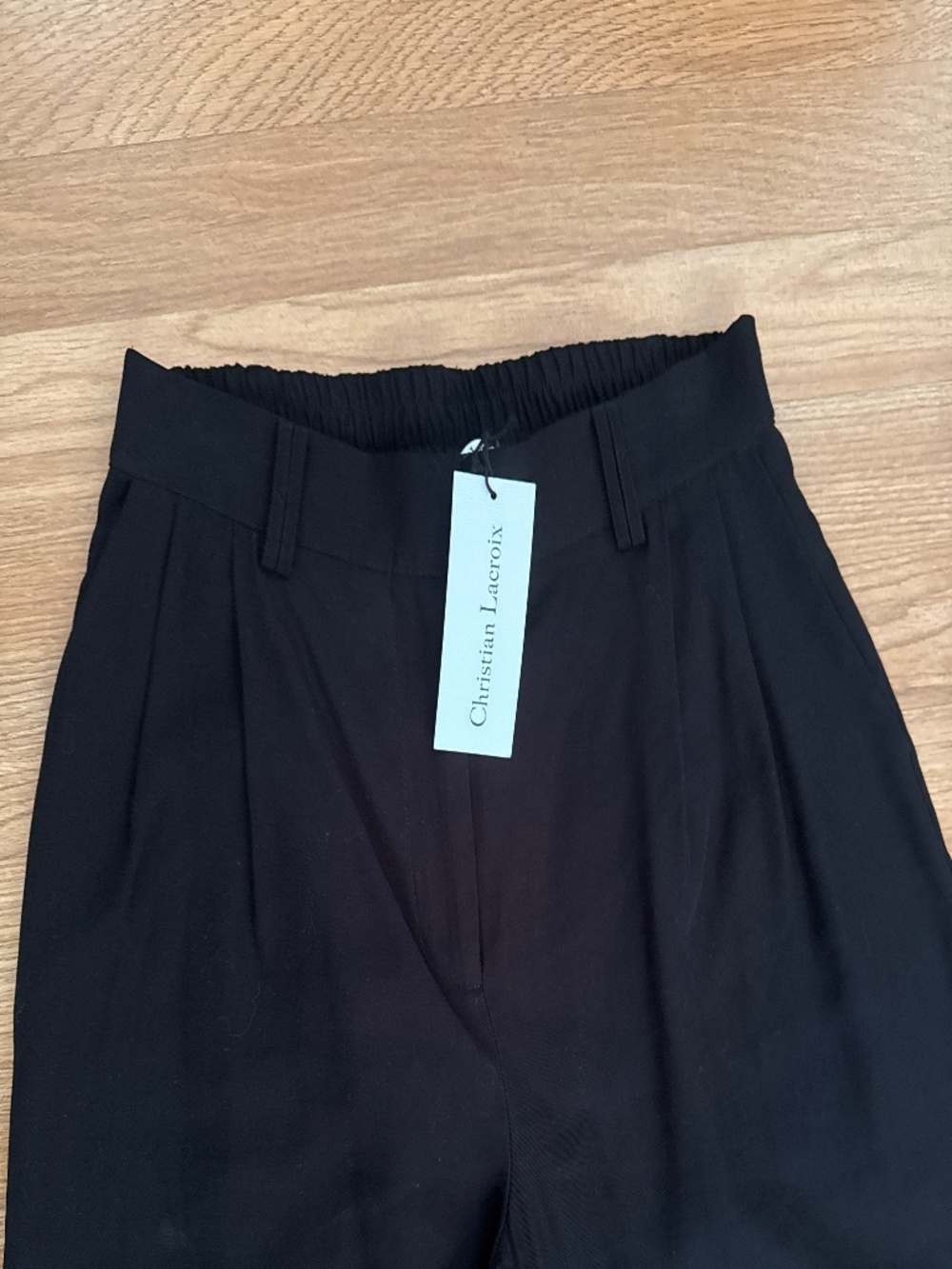 NWT Christian Lacroix Black Wide Leg High Waist Pleated pants - Picture 2 of 4